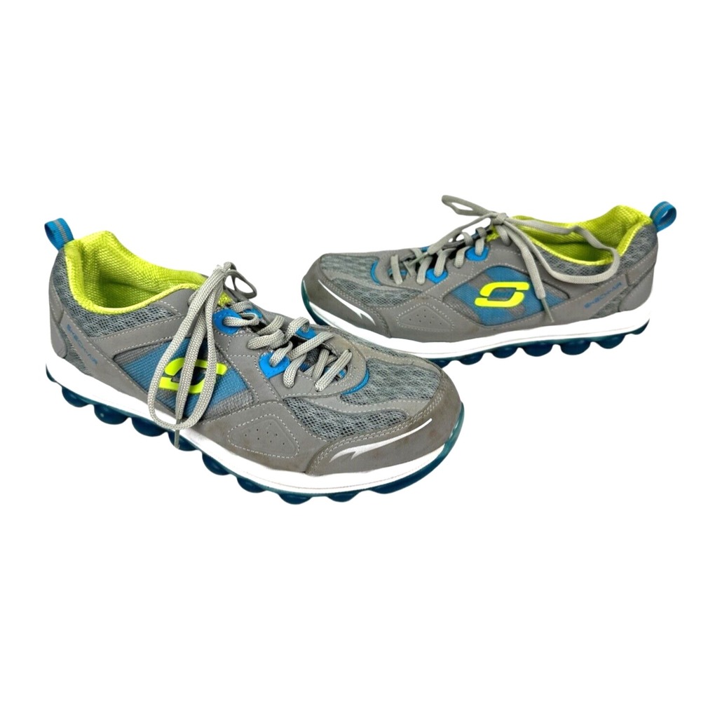 Skechers Sport Skech-Air Sneakers Gray & Blue Size 9M Lace Up Memory Foam Plus